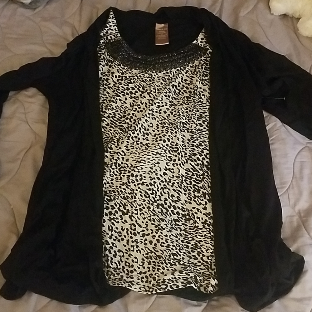 White Stag one piece blouse and cardigan 2X